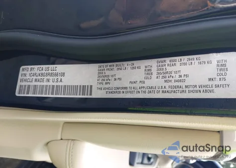 2024 Jeep Grand Cherokee L Limited 4X4 z USA, uszkodzony, nr VIN 1C4RJKBG8R8566108